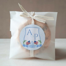 Preppy Red White Blue Flag Wedding Wappen Gefallen