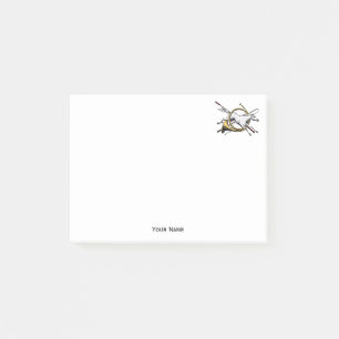 Preppy Reitpferd springt durch Hornfarbe Post-it Klebezettel