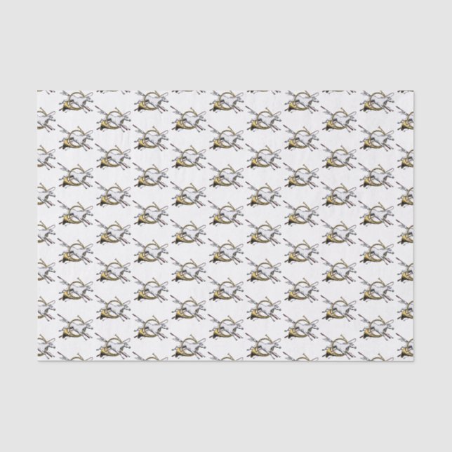 Preppy Reitpferd springt durch Hornfarbe Seidenpapier (Vorderseite)