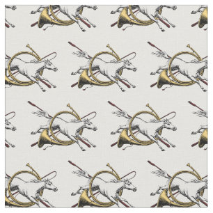 Preppy Reitpferd springt durch Hornfarbe Stoff