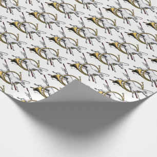 Preppy-Reitsport Pferd Springen Durch Horn Farbe Geschenkpapier
