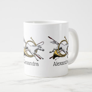 Preppy-Reitsport Pferd Springen Durch Horn Farbe Jumbo-Tasse
