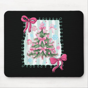 Preppy Retro Weihnachtsbaum Merry Xmas Pajamas Gir Mousepad