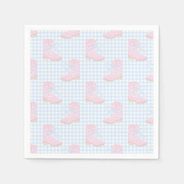 Preppy Rodeo First Birthday Cowgirl Boots Serviette