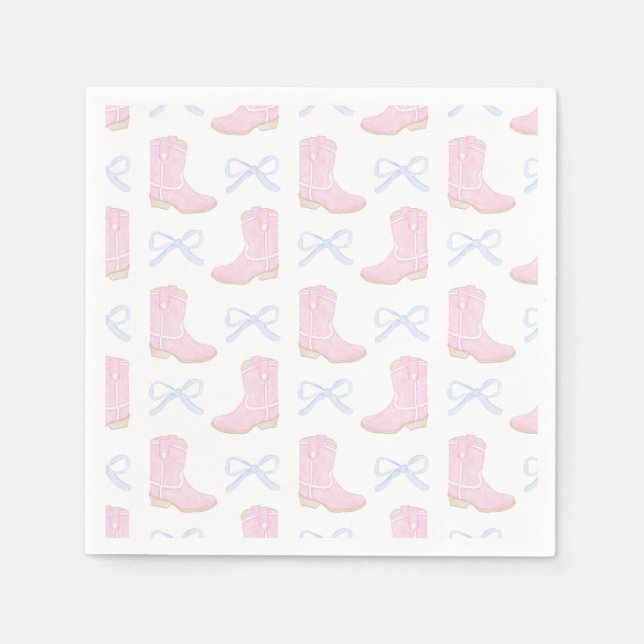 Preppy Rodeo First Birthday Cowgirl Boots Serviette (Vorderseite)
