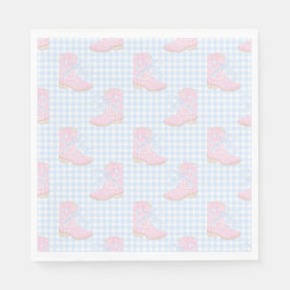 Preppy Rodeo First Birthday Cowgirl Boots Serviette