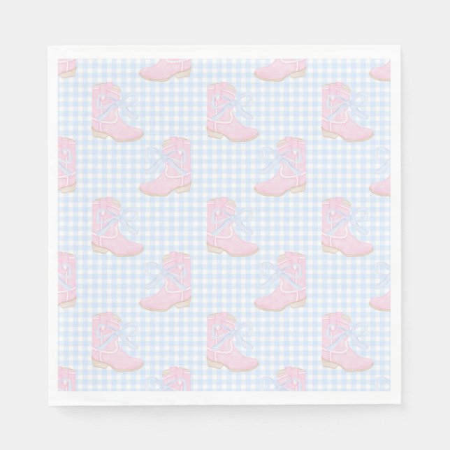 Preppy Rodeo First Birthday Cowgirl Boots Serviette (Vorderseite)