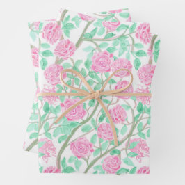 Preppy Rosa Garden Geschenkpapier Set