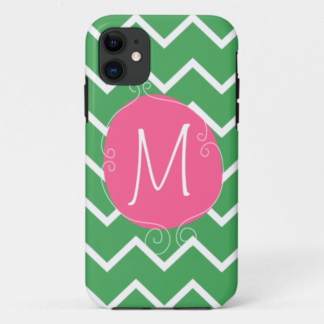 Preppy rosa grüner Case-Mate iPhone 5 Mally Mac Hülle (Rückseite)