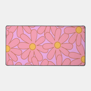 Preppy Rosa Lila Blumen Einfaches Blumenmuster Schreibtischunterlage