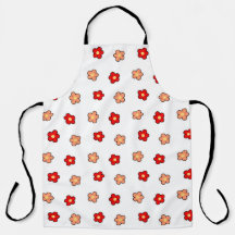 Preppy rosa rotes Blume Muster Weißer Hintergrund
