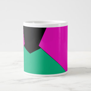 Preppy Rosa Smaragdgrün Abstraktes Mosaikmuster Jumbo-Tasse