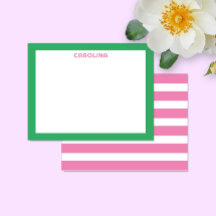 Preppy Rosa Streifen & Hellgrün Süß Weiblich