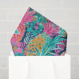 Preppy Rosa Türkis Marineblau Ananas Seidenpapier