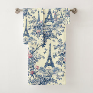 Preppy rose et bleu Tour Eiffel Parisien Toile
