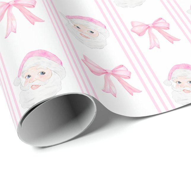 Preppy Santa und verbeugt Weihnachten Geschenkpapier (Rolleneckpunkt)