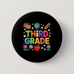 Preppy-Schulanfang dritte Klasse 3. Klasse Lehrer Button