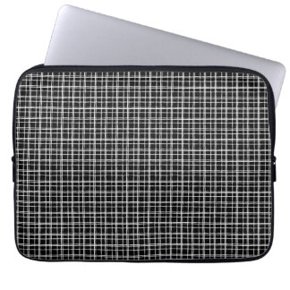Preppy Schwarz-weiße Muster-Laptop-Hülse Laptopschutzhülle
