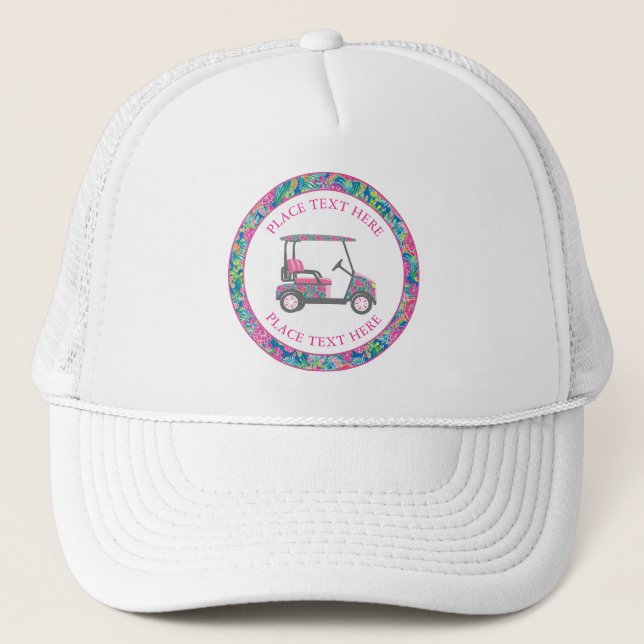 Preppy Sea Turtles Golf Cart Truckerkappe (Vorderseite)