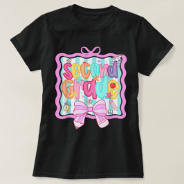 Preppy Second Grade 2nd Grade Teachers Girls T-Shirt