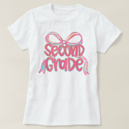 Preppy Second Grade 2nd Grade Teachers Girls T-Shirt
