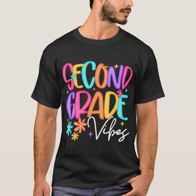 Preppy Second Grade Vibes zurück zur Schule 2. T-Shirt (Vorderseite)