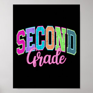 Preppy Second Grade zurück zum Jungen Mädchen Kind Poster