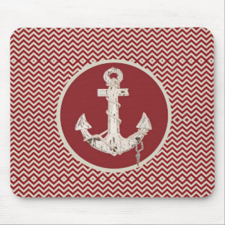Preppy SeeZickzack Strandanker burgunders Mousepad