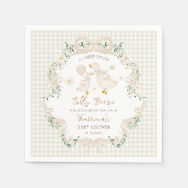 Preppy Silly Goose Neutrale Blumen-Baby-Party Serviette