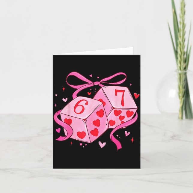 Preppy Six Seven Valentine 6 7 Meme Funny Coquette Karte (Vorderseite)