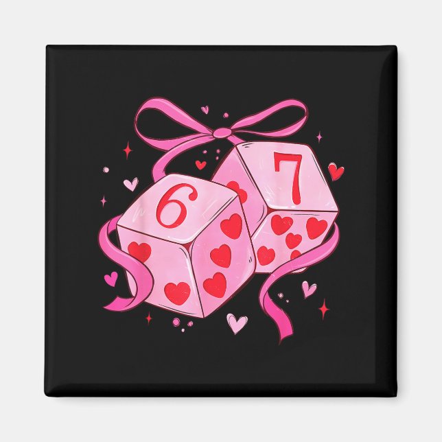 Preppy Six Seven Valentine 6 7 Meme Funny Coquette Magnet (Vorne)
