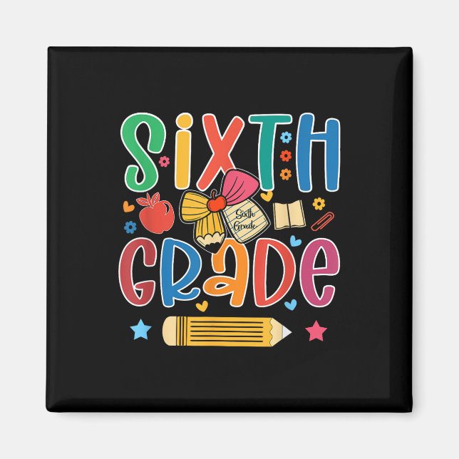 Preppy Sixth grade back to School 6th grade Teache Magnet (Vorne)