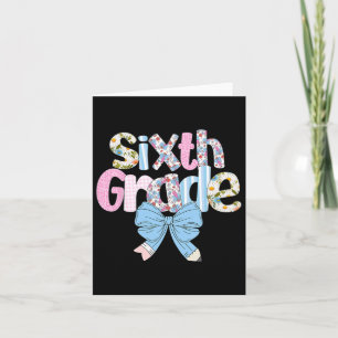 Preppy Sixth Grade Teacher Blue Floral Coquette Pe Karte