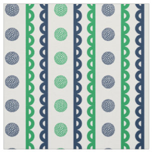 Preppy-Skallop-Randstreifen im Golf-Stil - Navy & Stoff