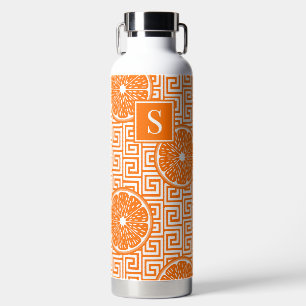 Preppy Sommer-Zitrus Orange auf Orange griechische Trinkflasche
