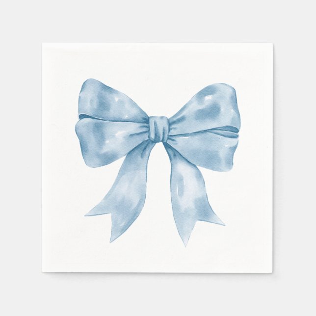 Preppy Southern Blue Bow Baby Dusche Serviette (Vorderseite)