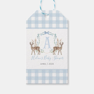 Preppy Southern Blue Boy Deer Baby Dusche Geschenkanhänger