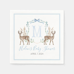 Preppy Southern Blue Boy Deer Baby Dusche Serviette