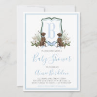 Preppy Southern Blue Boy Dog Baby Dusche