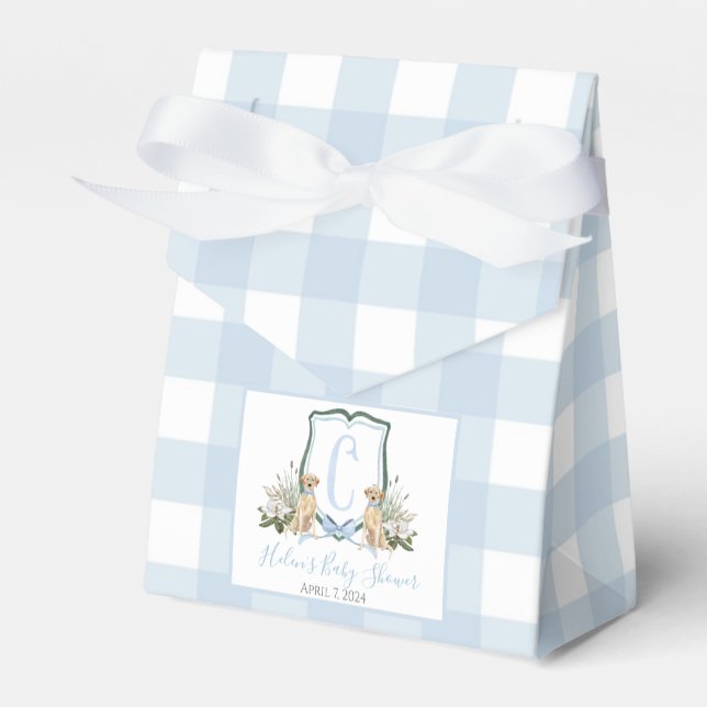 Preppy Southern Blue Boy Dog Baby Dusche Geschenkschachtel (Vorderseite)