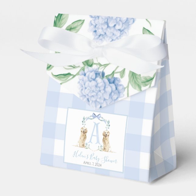 Preppy Southern Blue Boy Dog Baby Dusche Geschenkschachtel (Vorderseite)
