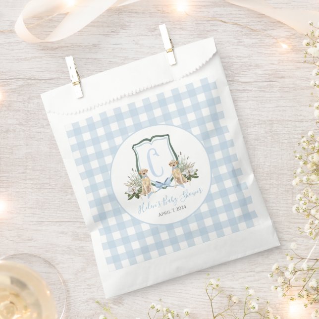 Preppy Southern Blue Boy Dog Baby Dusche Geschenktütchen (Ausgeschnitten)