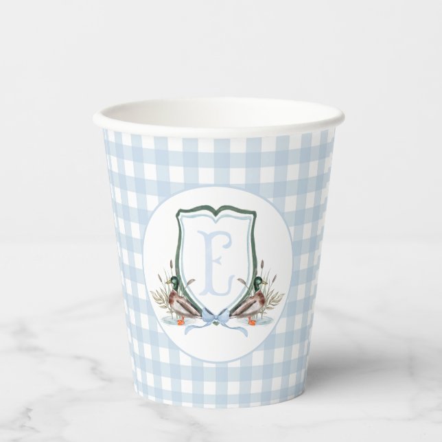 Preppy Southern Blue Boy Duck Baby Duck Pappbecher (Vorderseite)