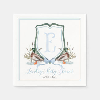 Preppy Southern Blue Boy Duck Baby Duck Serviette