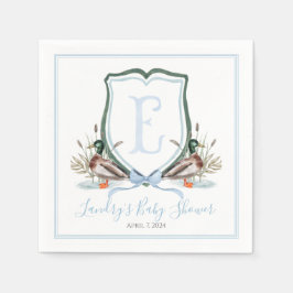 Preppy Southern Blue Boy Duck Baby Duck Serviette