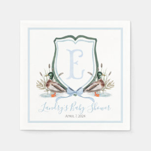 Preppy Southern Blue Boy Duck Baby Duck Serviette