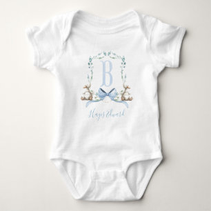 Preppy Southern Blue Boy Duck Baby Duck Strampler