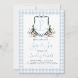 Preppy Southern Blue Boy Duck Baby Sip & See Einladung