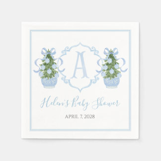 Preppy Southern Blue Christmas Tree Serviette