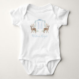 Preppy Southern Blue Deer Boy Baby Dusche Strampler